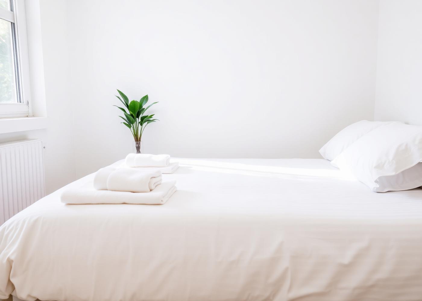 Guest-ready Airbnb bedroom cleaned by Lumina Cleaning Solutions in Toronto